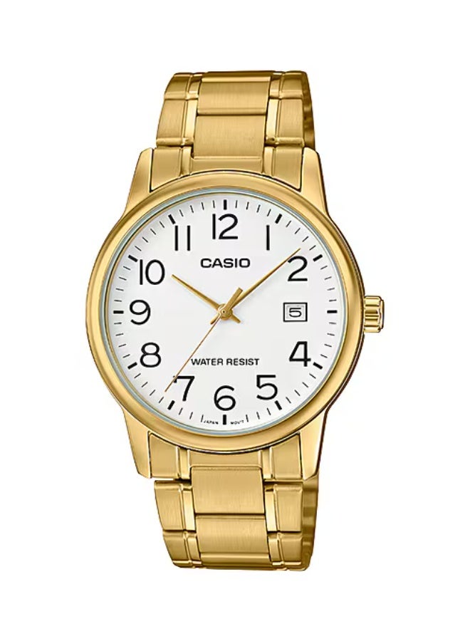 Casio Couple Watch Analog MTP/LTP-V002G-7B2 with Gold Stainless Steel Band - Image 3